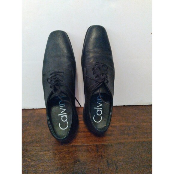 Calvin Klein Classic Black Leather Oxford Dress Shoes Formal Business  Lace-Up